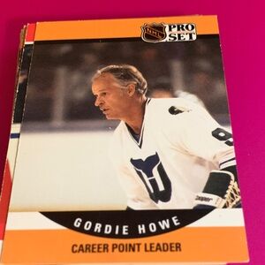 NHL Pro Set Gordie Howe White Blue Hockey Card 24 Vintage Collectible Cards